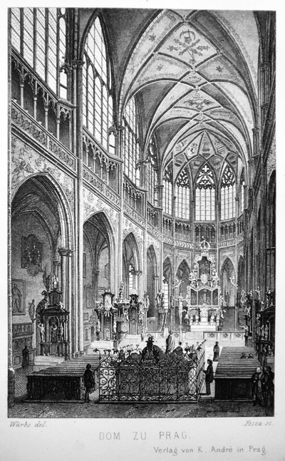 Illustration du livre Der Dom zu Prag de 1858, montrant l